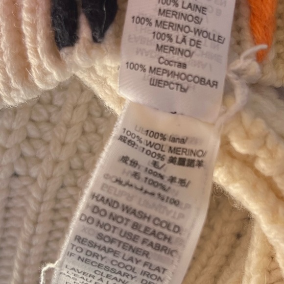 Tory Burch Multi Stripe Merino Wool Oversized Turtleneck Sweater - Picture 7 of 9